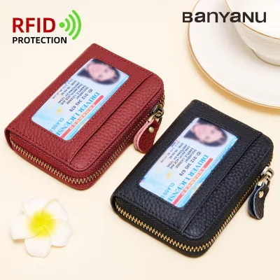 Women's Genuine Leather Accordion Card Bag with Driver's License Card Holder, Made of First-layer Cowhide