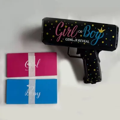 Gender Revealing Prop Gun for Boys or Girls Baby Shower with Colorful Paper Shreds and Cannon Gender Revealing Party Water Gun