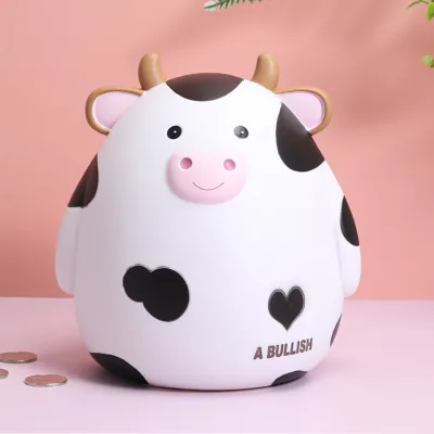 Cartoon Cute Cows Shaped Stealing Cat Piggy Bank Money Large Coins Savings Box for Alcancia Birthday Christmas Gift