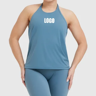 Hot Selling Women Tank Tops Sports Singlet Top Quick Dry Sleeveless Gym Beauty Back Halter Tank Top for Women