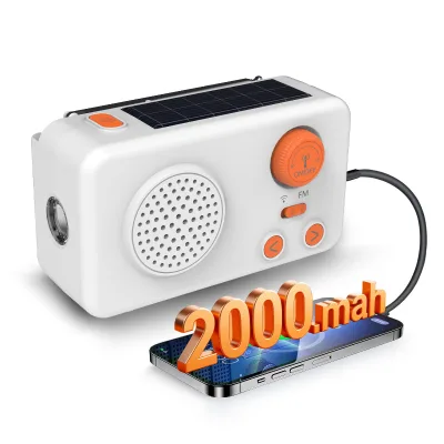 Solar Power Radio Disaster Preparedness Doomsday Escape Survival Gear Power Bank Flashlight Night Use Plastic