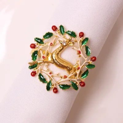 Creative napkins clasps napkins rings alloy flower garlands napkins storage festivals weddings parties restaurant decorations