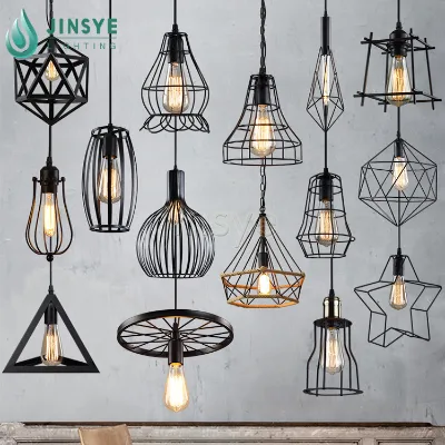 Industrial Pendant Lamp Vintage Bird Cage Lamp Shade
