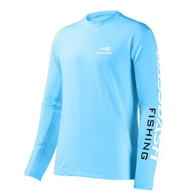 Design Your Own Long Sleeves Round Neck Sublimation Print White Blank Fishing Jersey Breathable Fishing Shirts