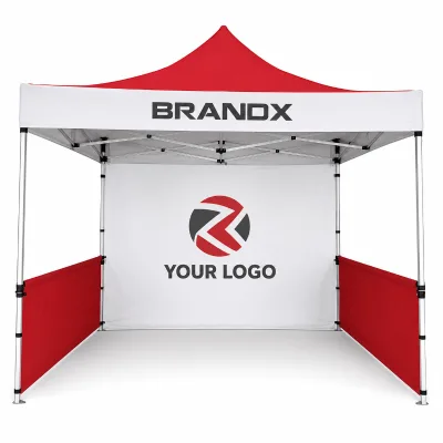 10x10 Custom Logo Canopy With Sidewalls Aluminum Frame Polyester Canopy Pop-up Advertising Tent Outdoor Booth Shelter Tent