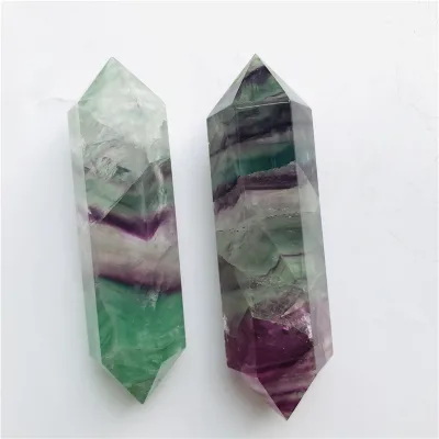 High Quality Healing Crystals rainbow Fluorite Point Double Point Crystal Tower for Decoration