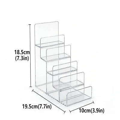 Clear Acrylic Tiered Card Display Stand Tabletop Holder for Greeting Postcard Photo Card Retail Showing