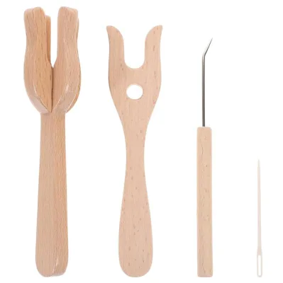 Knitting Tools Braid Tool, Wooden Fork Braider Woodsy, Sewing Lucet Braiding Fork