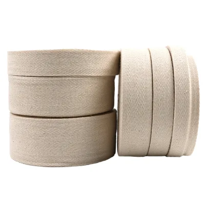 Wholesale White Cotton Edge Twill Herringbone Webbing Binding Tape for Garment Bag for Clothing & Accessories