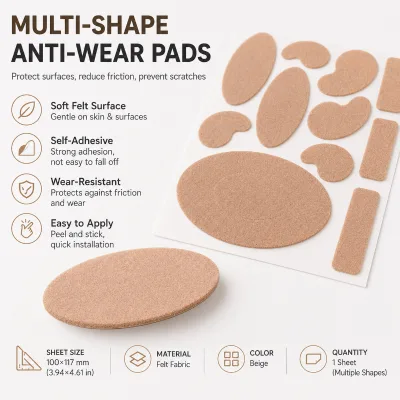 Multi Shape Self Adhesive Felt Anti Wear Pads Set Anti Scratch Protection for Shoes Heels Wrist Bag Hardware Furniture OEM Bulk