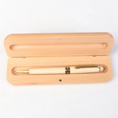 Maple Wood Gift Signature Pen Creative Beech Wood Box Set Engraved Fountain Pen Ballpoint Pen for Commemorative Promotional