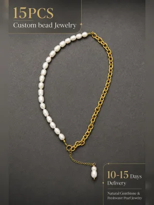 Natural Stone Necklace with Natural Pearl Bead for Elegant Look Summer Jewelry Luxury Handmade Baroque Pearl Pendant Jewelry