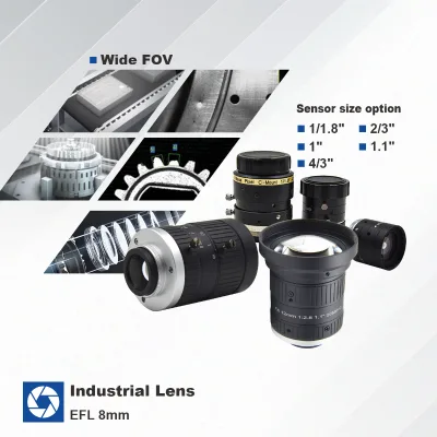 High Resolution 20MP 6mm Large Format 1.1'' FA C Mount Machine Vision Lens for Industrial Applications