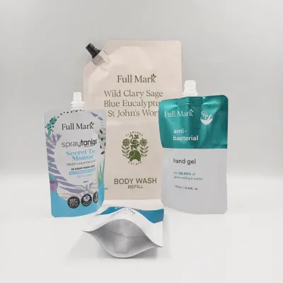 Custom Printed Spout Pouch for Body Wash Hand Gel Daily Cosmetic Detergent Liquid Refill Packaging Bags