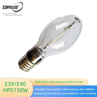 Bulb High Light Effect High Pressure Sodium Lamp ED75 HPS150w E40 2000k Street Lamp Patio Bulb Engineering Light Source