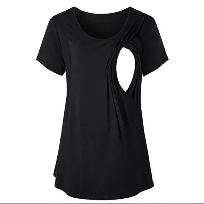 Summer Pregnant Women's Convenient Breastfeeding Sleepwear Maternity Clothes Short Sleeve Pajamas Nursing Top Shorts Solid