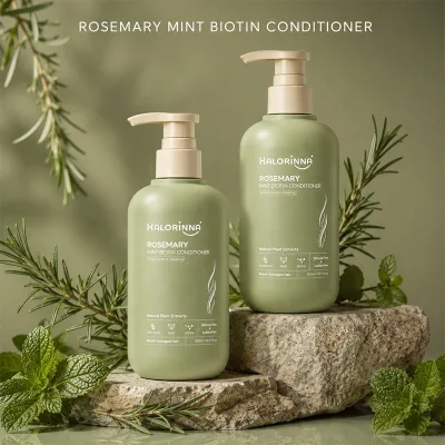 HALORINNA 300ml Rosemary Mint Conditioner Long-Lasting Sleek Texture Anti-frizz Improve Dryness Split Ends Rough Hair Daily Care