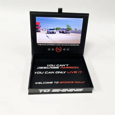 Magnetic Switch Grey Board Customize Video Invitation Box with Lcd Screen