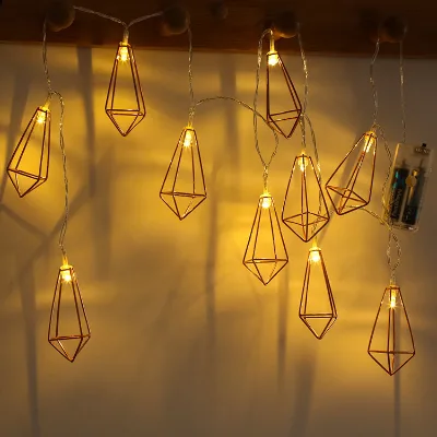 YN Starlight Plastic Art Rose Gold Light String Water Drop Geometric Nordic Minimalist LED Decorative Colored Light