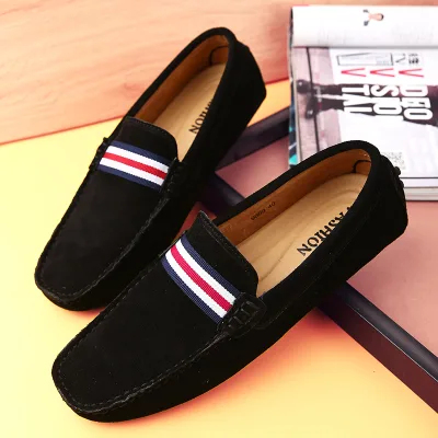Flax Breathable Solid Color Slip Men Driving Shoes Spring Autumn New Style Breathable Men's Peas Shoes British Sneakers