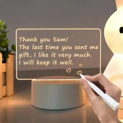 Hot Sale Erasable Writing Board Led Light Led Illusion Lamp Led Light Board Led Note Board