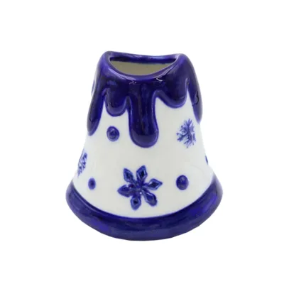 Wholesale Custom Porcelain Unique Mini Tumbler Shot Glasses Brown Ceramic Christmas Chinoiserie Blue and White Bell Shot Glass