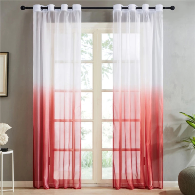 Modern Design Gradient Color Voile Polyester Sheer Curtains Fabric