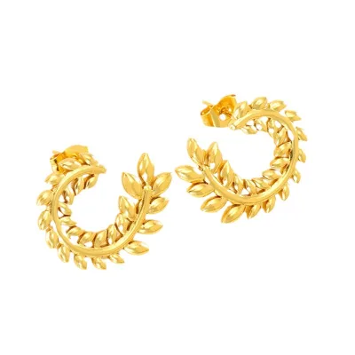Elegant Fashion Wheat Ear Stainless Steel Earrings Plated 18k Gold Personality Trend Stainless Steel Stud Earrings Jewelry