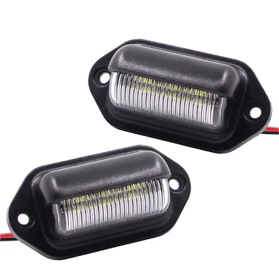 Hot Sale White 6SMD LED License Plate Light New Condition Lamp for Car Truck SUV Motorcycle Lorry Plate Number Lighting