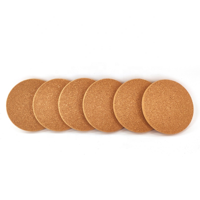 Factory Wholesale Eco-friendly Round Desk Cork Mat 100*8mm Cork Pads & Cup Mat Non Slip Personalized Coaster Cork