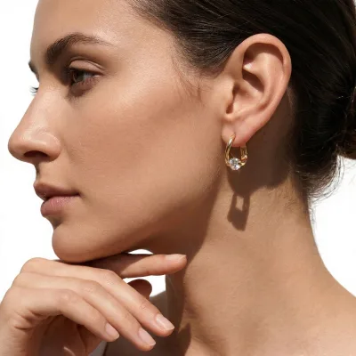 Ladies Jewelry Korean-style Instagram-inspired Elegant Asymmetrical Iron Zircon Ear Clips Fashionable Affordable Luxury Earrings