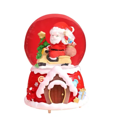 Merry Christmas Musical Glitter Snow Globe Lighted Christmas Grifts