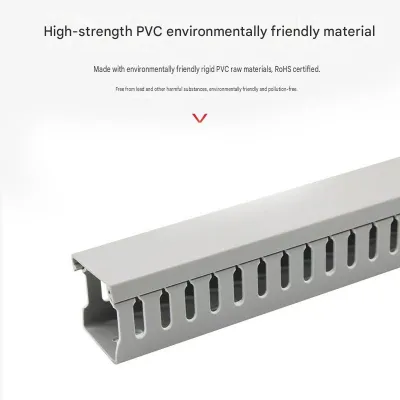 UV Resistant PVC 80x35mm Slotted Cable Raceway Wire Duct Cable Organizer for Electrical Panel Cabinet Wiring