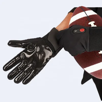 Professional Custom Design 7.4V 2200mah Battery Heated Rugby American Football Gloves Gear Receiver Football Gloves