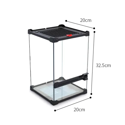 High Quality Glass Reptile Cage Lizard Terrarium Breathable Eco-Friendly Rainforest Style Pet Habitat Reptile Enclosure Box