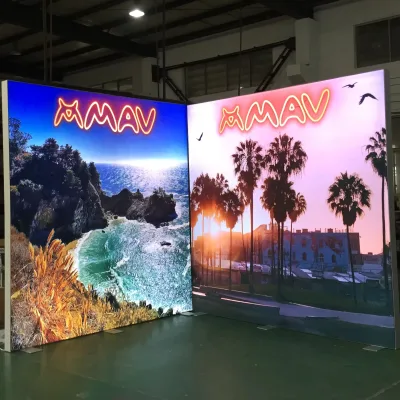 10x10 Anime Industry Cool Trade Show Booth for Comic-Con Show Free Standing LED Backlit Wall