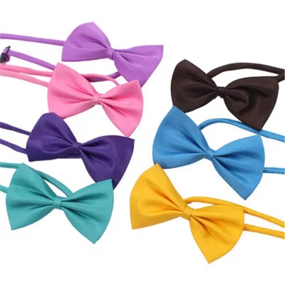 19 Colors Pet Tie Dog Tie Collar Flower Accessories Decoration Supplies Pure Color Bowknot Necktie