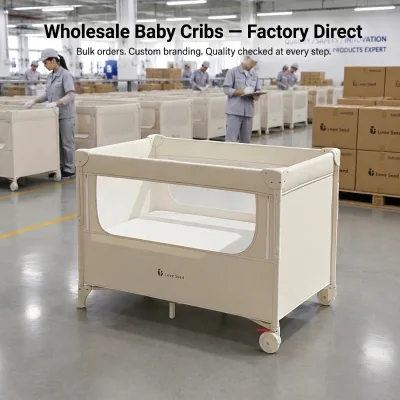 Wholesale Convertible Baby Crib with Playpen and Mosquito Net, Portable Baby Cot Bed Manufacturer for Global Buyers