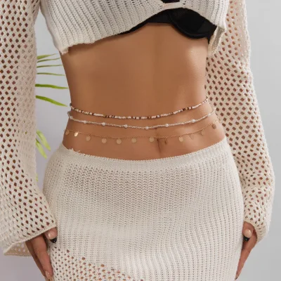 New Arrival Waist Chain, Fashion Vintage Sequin Tassel Pendant Waist Chain, Layered Body Chain Bestseller