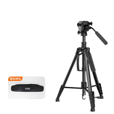 Vrig TP-34 Lightweight Professional Tripod DSLR Camera Stand Metal Central Axis Camera Stabilizer PTZ Outdoor Portable Shooting