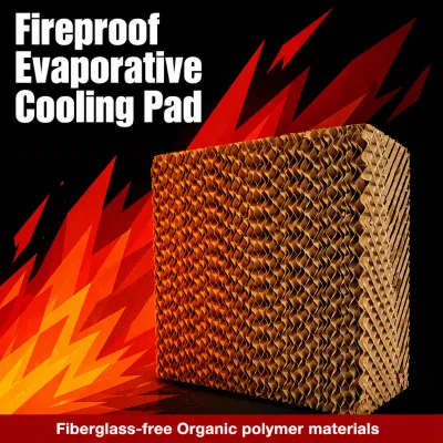 B1 Grade Fire Proof Evaporative Cooling Pad High-Efficiency Durable Honeycomb Cellulose Pad With ROSH, REACH, MSDS