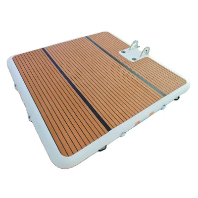 Green 6 Inch/8 Inch Thick Multi-Person Inflatable Floating Dock Swim Platform with Storage Bag for Beach Lake Boating Pool