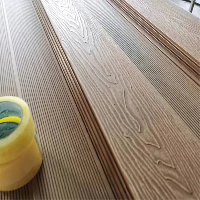 WPC Wood-Grain Wood-Plastic Flooring New Chinese Style Straight-Grain Solid Plastic-Wood Balcony Courtyard Anti-Corrosion