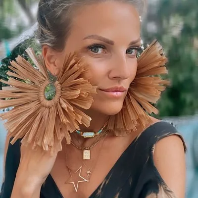 Raffia Hoop Earrings