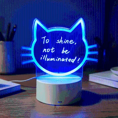 Modern 3D LED Color Luminous Acrylic Writing Board Novelty Transparent Message Board for Kids Birthday Living Room Residential