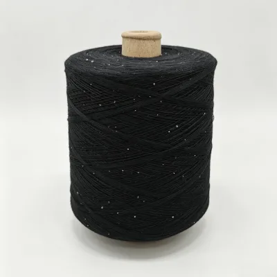 Factory Direct Ship Super Softness Fancy Yarn for Hand Knitting 100% Pure Natural Cotton With 1.2 mm Sequin Accept Customized