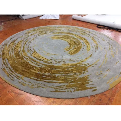 Round Shape Large Size Carpets Anti-slip Backing with Modern Design From Polyester Material Carpet for Living Room Home Office