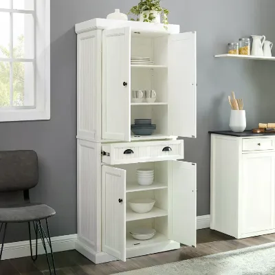 72"' Tall Kitchen Pantry Cabinet With Doors and Drawer Floor Storage Cabinet With Adjustable Shelves Kitchen Cabinets