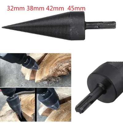 32/38/42/45mm Kindling Firewood Splitter Drill Bit Firewood Split Drill Bit SDS Plus Shank for Hammer Drill