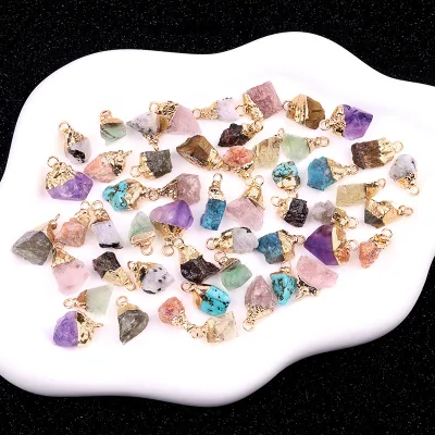 Fashion Rough Crystal Charms Pendant Natural Irregular Stone Necklace Jewelry Making Pendant Raw Gemstone